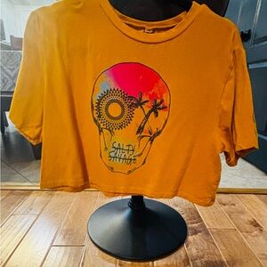 Orange Graphic Crop Top